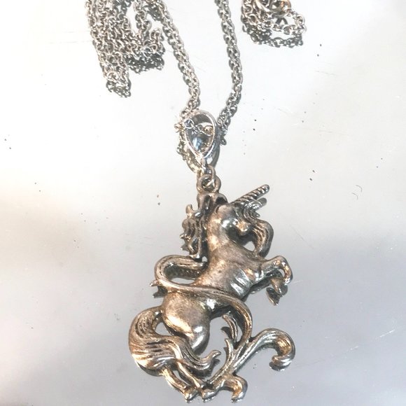 Unicorn Silver Pendant Necklace Gift Fantasy Cute Tween Boho - Picture 2 of 6
